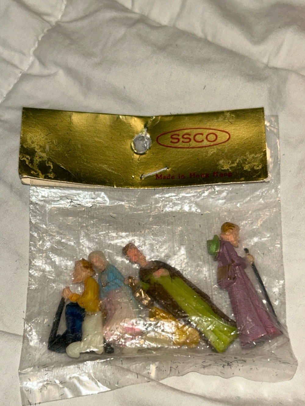 1960s SSCO Mini Plastic Nativity Christmas Holy Family Set, Vintage